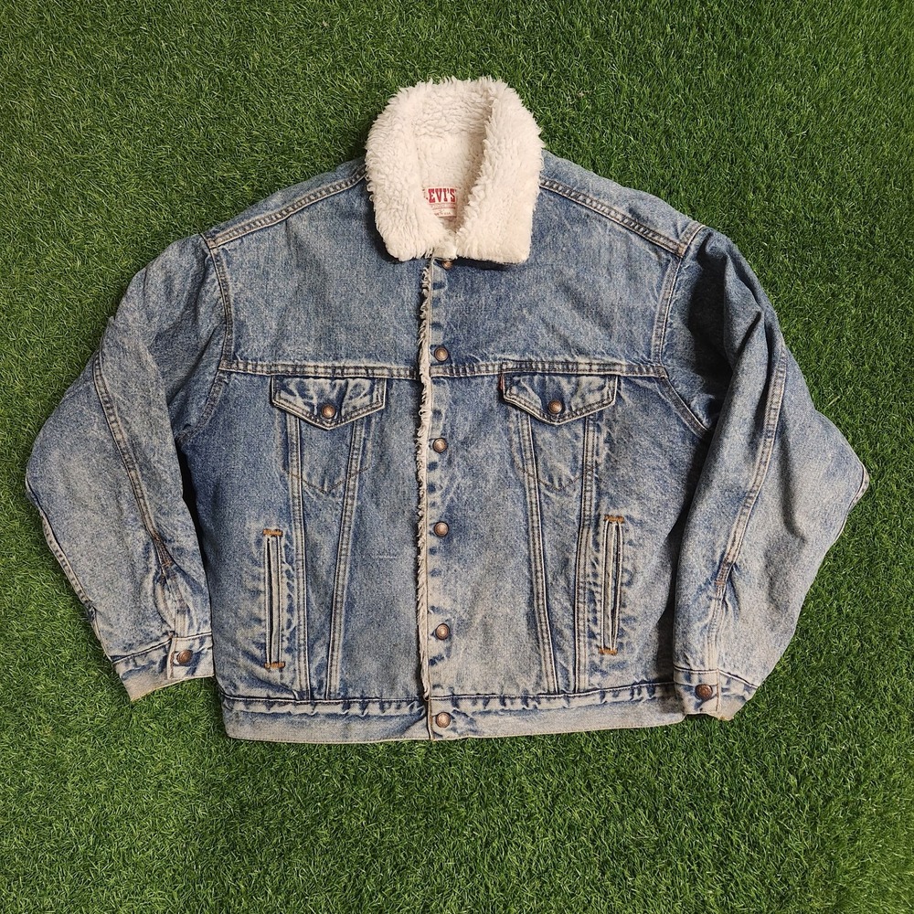 Late 1980s/90s Levi's Type III Sherpa Denim Trucker Jacket Men's L Made in USA